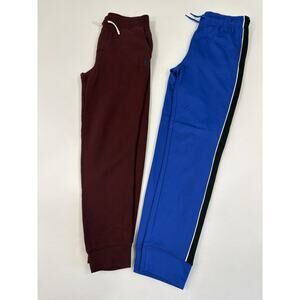 Polo Ralph Lauren 10/12 M Kids Burgundy Fleece Knit Sweatpants Joggers Cobalt